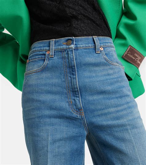 gucci jeans embroidered|gucci jeans farfetch.